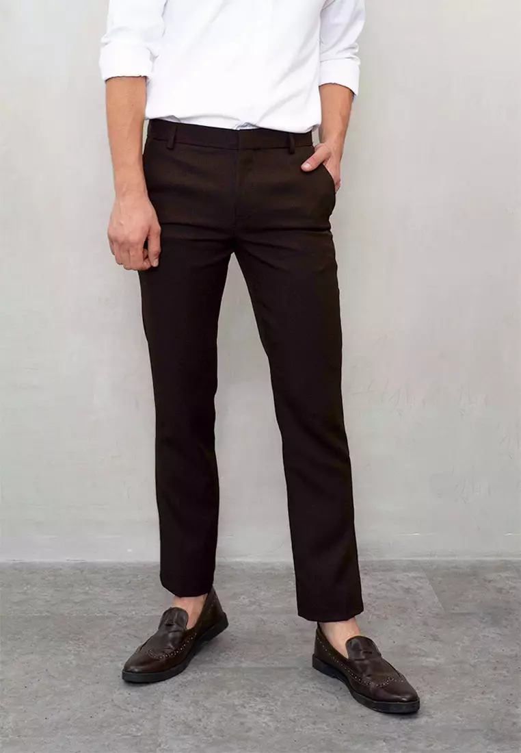 Houseofcuff Celana Bahan Formal  Slim fit Coklat Trouser