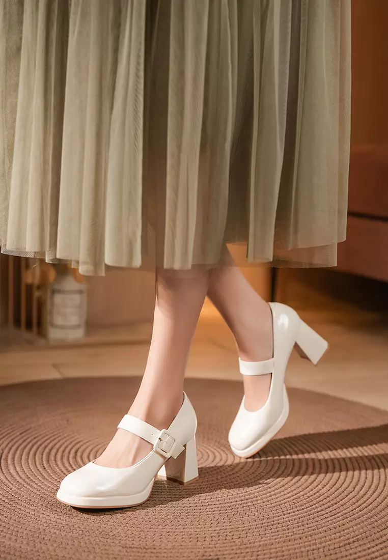 6CM Strap Microfiber Leather Mary Jane Shoes BY2465-6