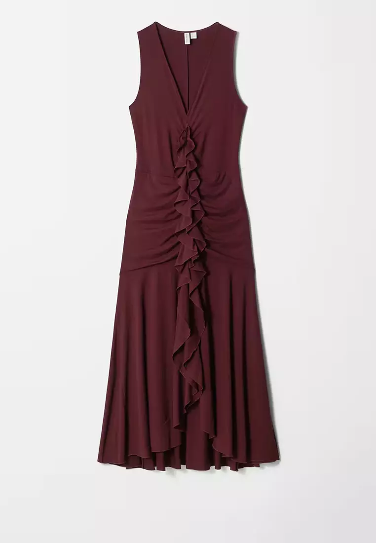 V-Neck Ruffle Maxi Dress