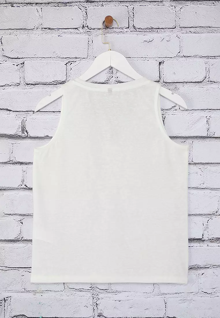 Ecru Linen Look Regular Pattern Knitted Undershirt TWOSS25AL00037