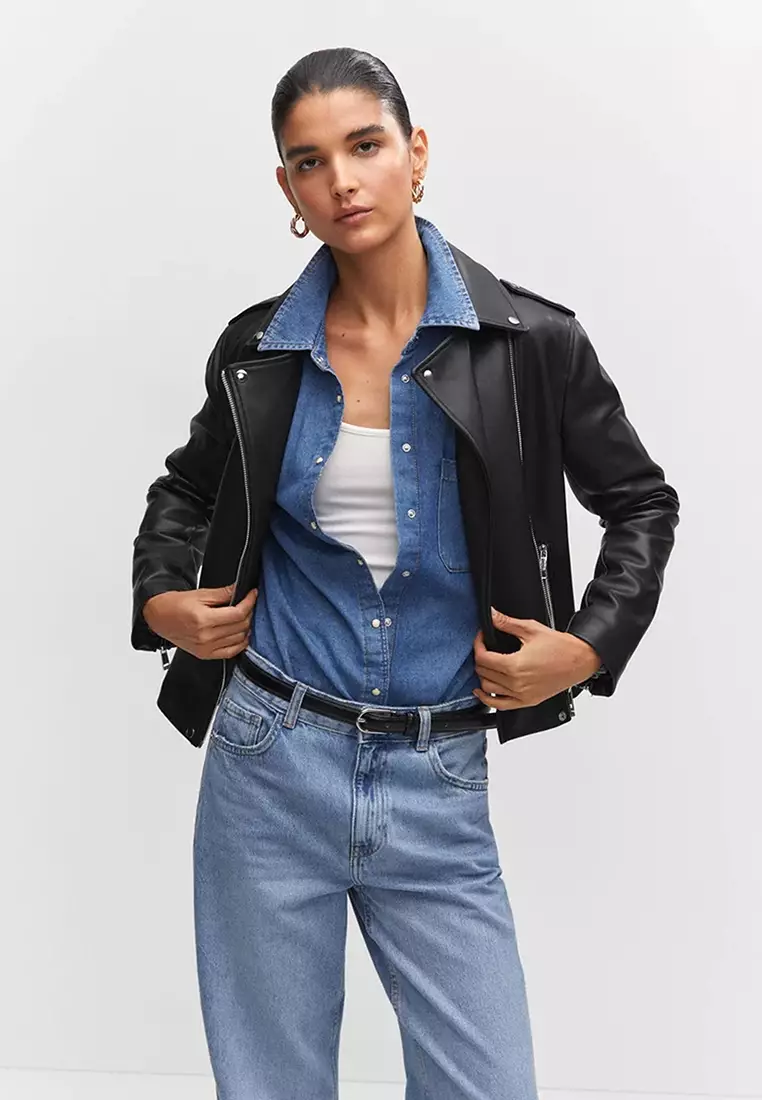 Buy Mango Faux-Leather Biker Jacket 2024 Online