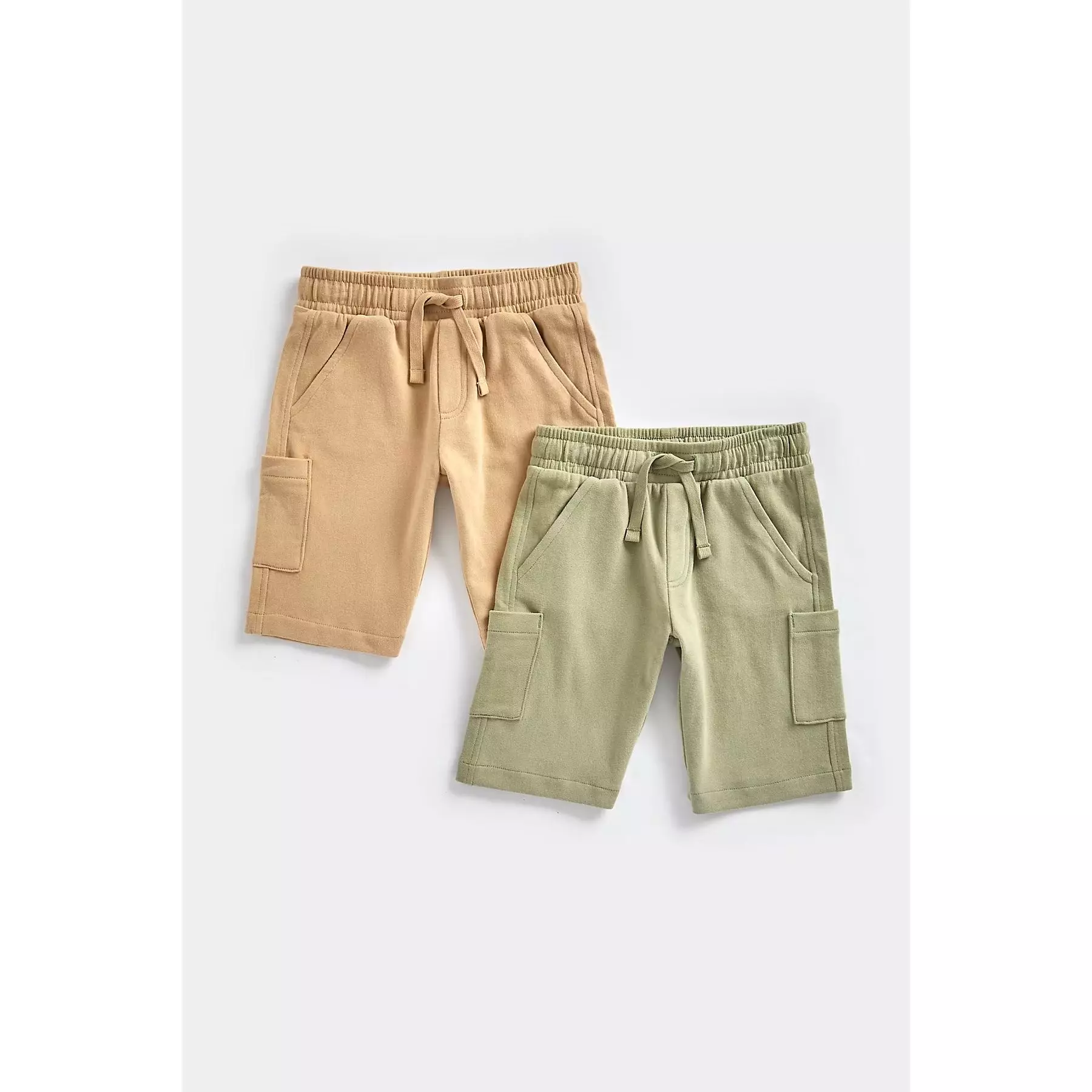 Mothercare Neutral Cotton Shorts - 2 Pack - Celana Pendek Anak Laki-laki (Multi)