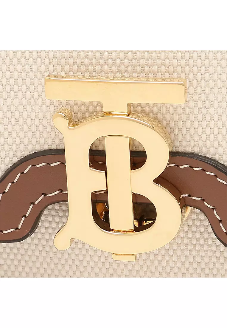 Burberry BURBERRY Two-Tone Mini TB Elongated Crossbody Bag