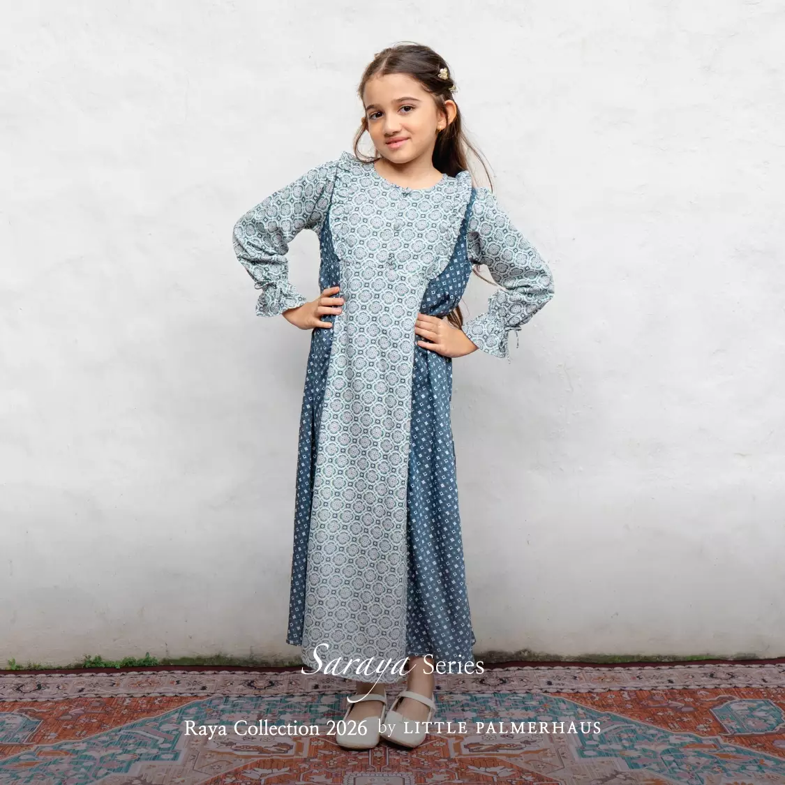 Little Palmerhaus - Baju Lebaran 2026 - Saraya Girl Gamis (Baju Gamis Anak Perempuan Usia 1-6 Tahun) Brick Red