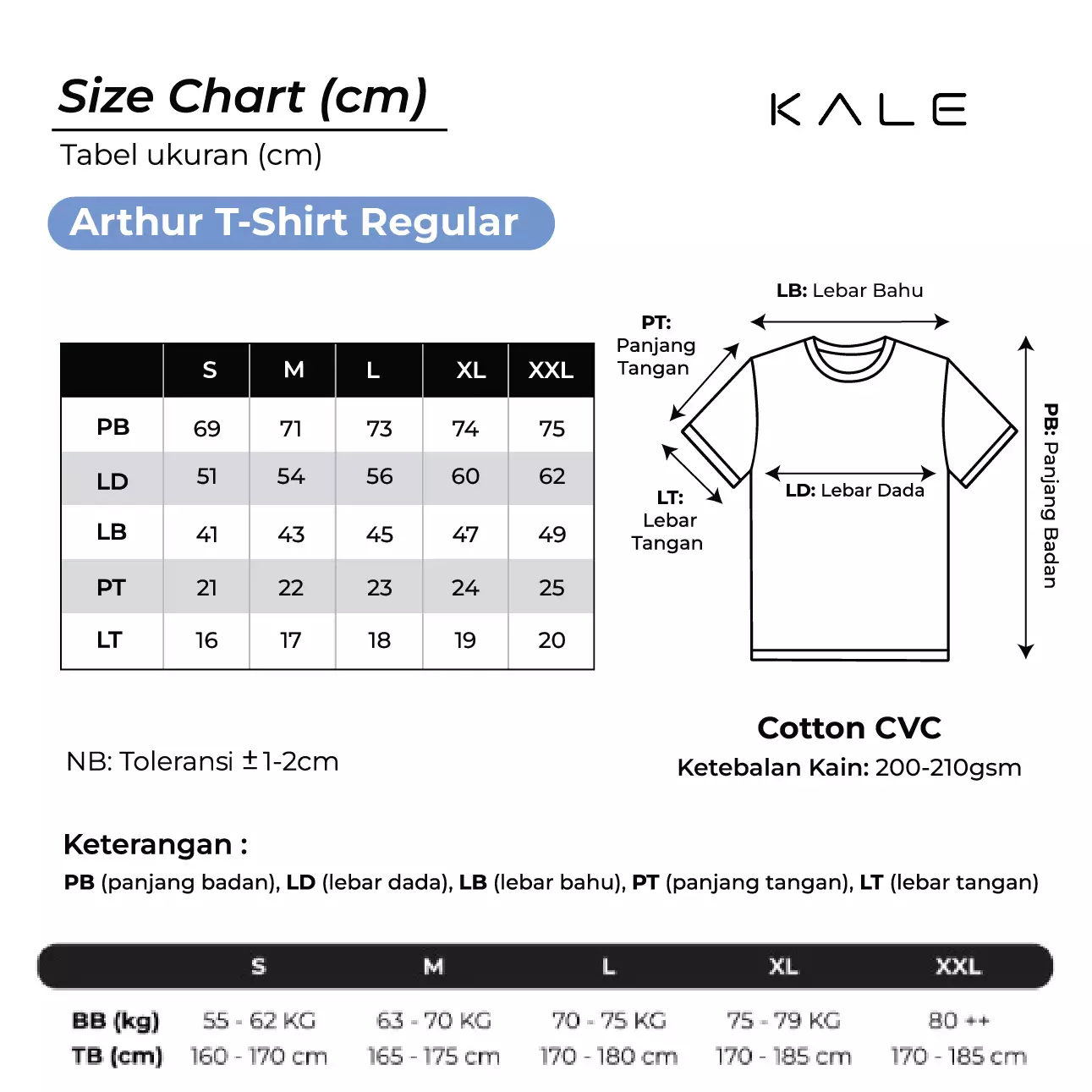 KALE ARTHUR REGULER BLACK T-shirt Reguler Cotton Viscose Asian Fit Warna