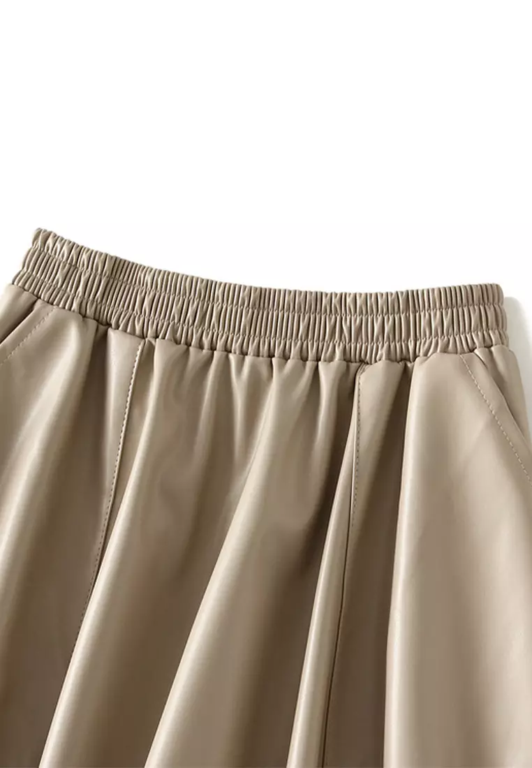 Buy Twenty Eight Shoes Pleated Faux Leather Maxi Skirt AF1015 2024