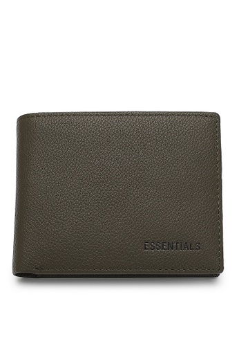 ESSENTIALS brown Men's Genuine Leather RFID Blocking Bi Fold Wallet With Coin Compartment And Box A1165AC31CA55CGS_1
