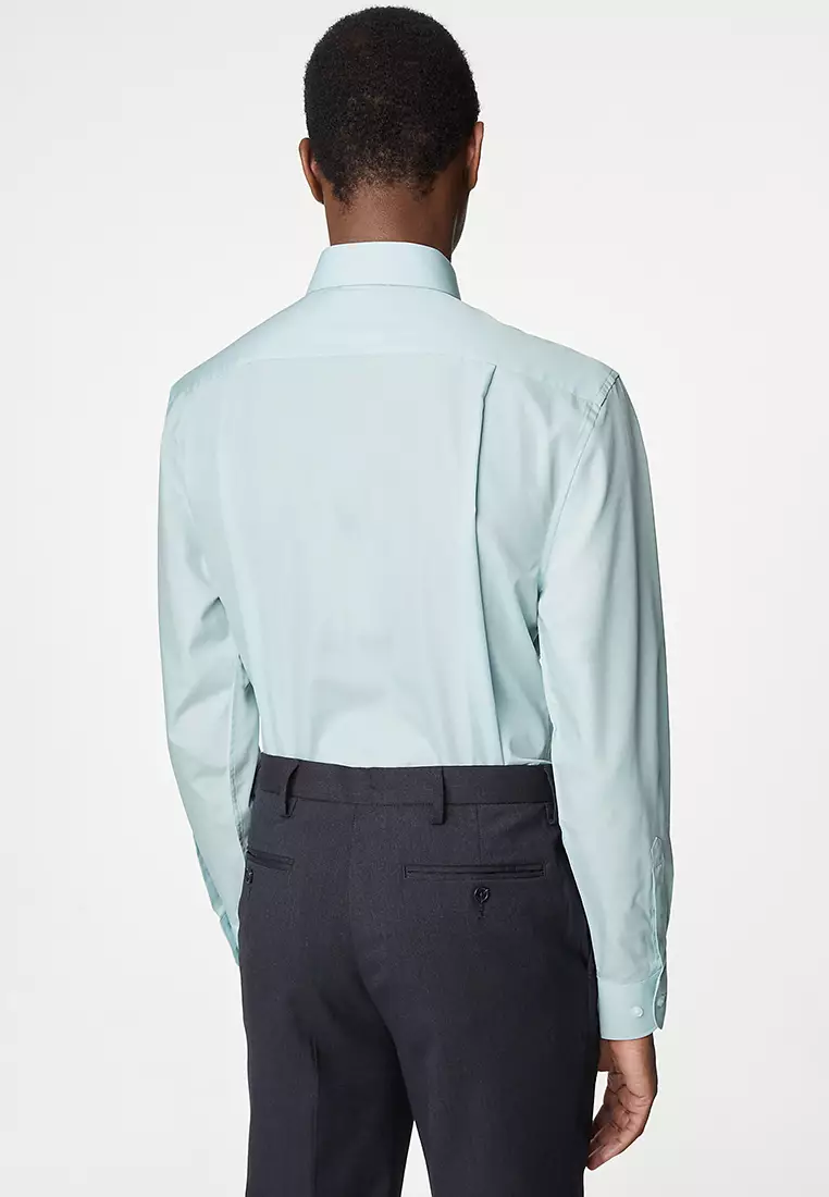 Regular Fit Easy Iron Cotton Blend Shirt