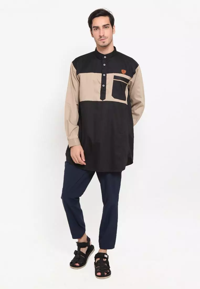 Zayidan Baju Koko Gamis Muslim Pria Zaid - Hitam