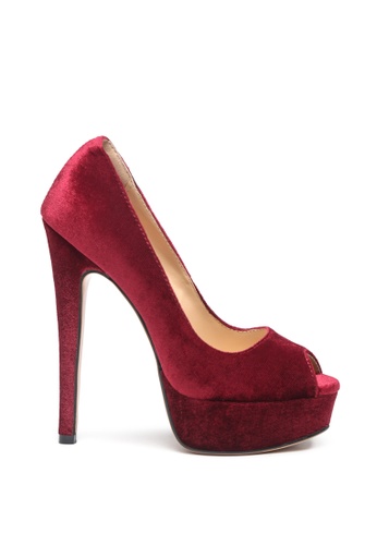 Rag & CO. red BRIELLE High Heel Peep Toe Stiletto in Burgundy F05EASHCD85AC0GS_1