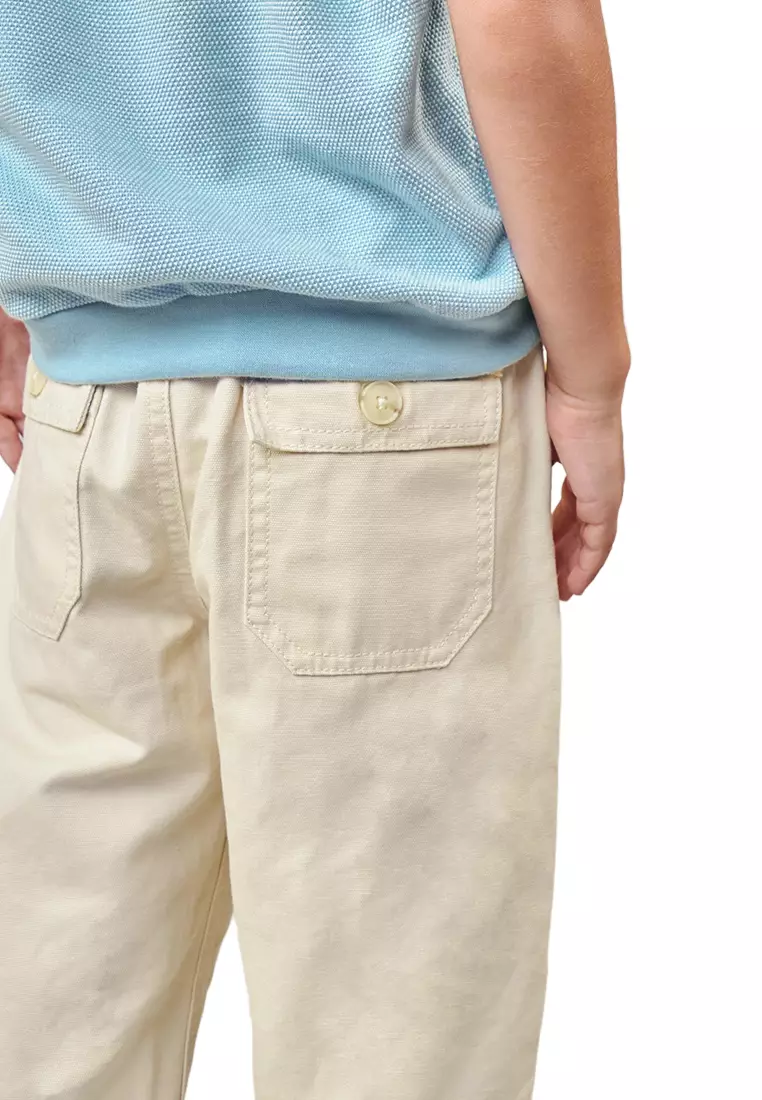 Jonathan Drawstring Pull-On Pants With Patch Pockets