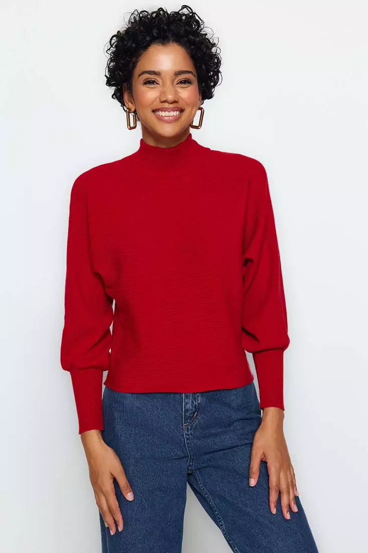 Red on sale soft sweater