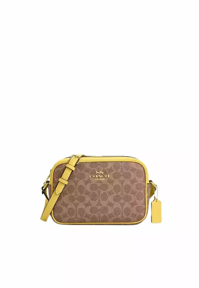 Buy Coach Coach Jamie Camera Bag Signature Canvas In Tan Yellow