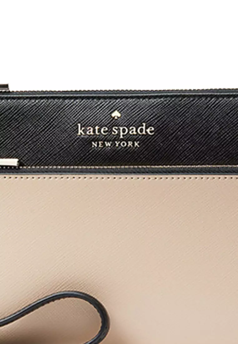 Kate Spade Staci Colorblock Saffiano Leather Medium Wristlet Warm