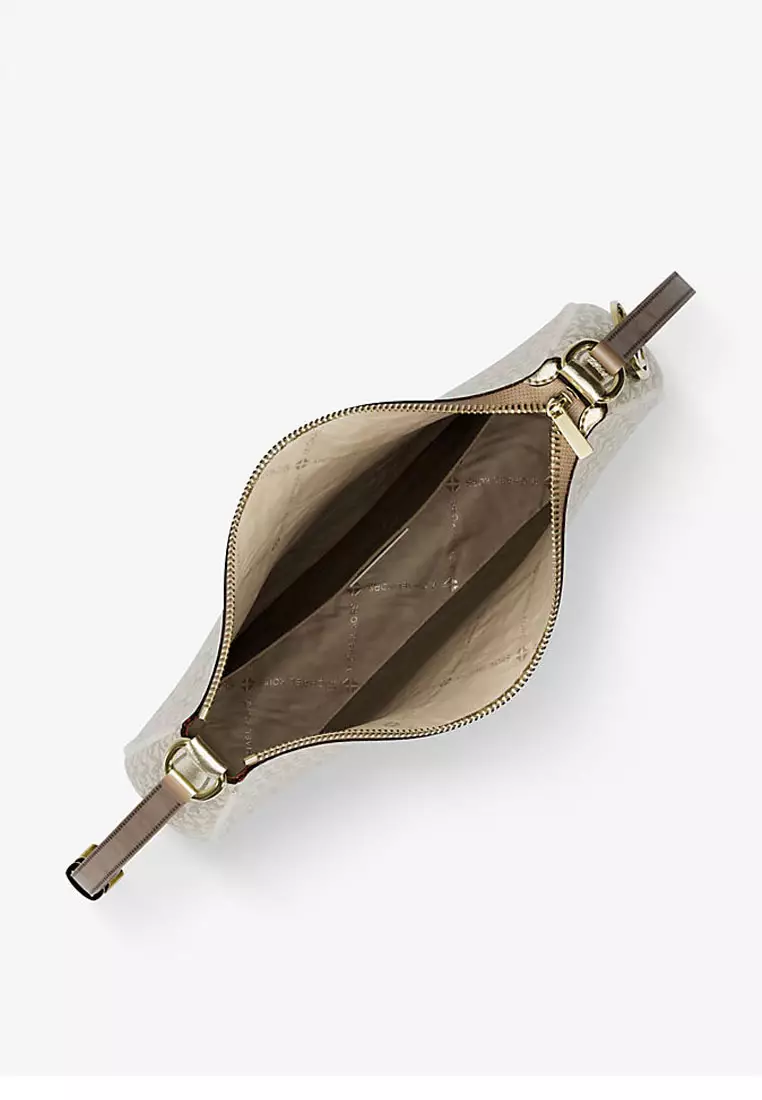 Nayla Medium Metallic Signature Logo Messenger Bag