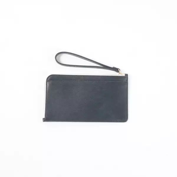 Dompet KATE SPADE WHITE BLACK L-ZIP CARD WALLET WITH HANDLE 100% ORIGINAL