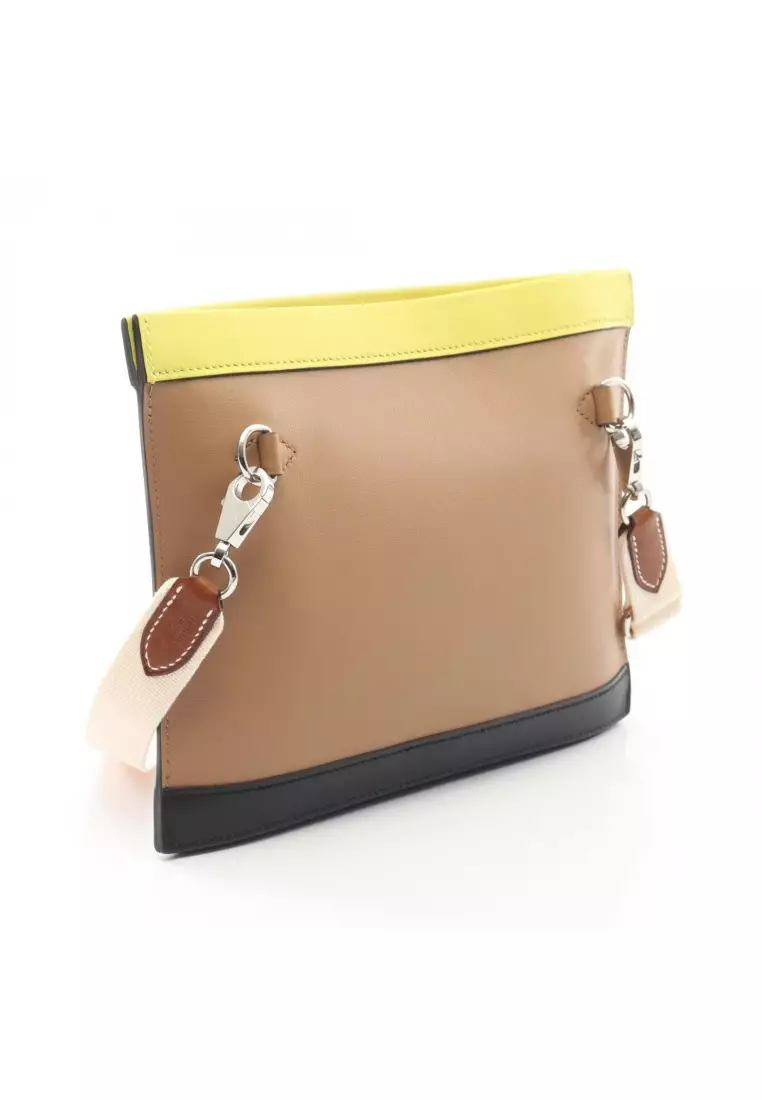 Pre-Loved Hermès Colormatic Horizontal Chai Nata lime Forbe Shoulder bag Veau Swift Veau Barenia beige multicolor silver hardware U stamp
