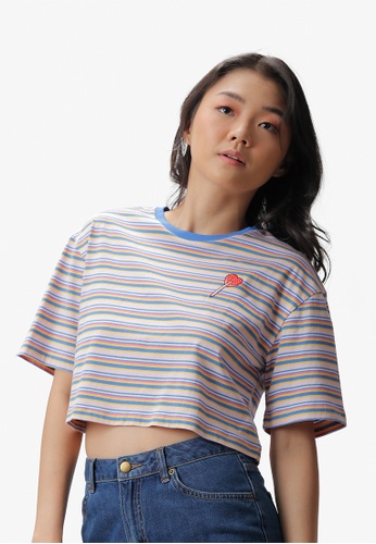 JUST G multi Teens Lollipop Print Cropped Shirt 0F105AA5BC22BEGS_1