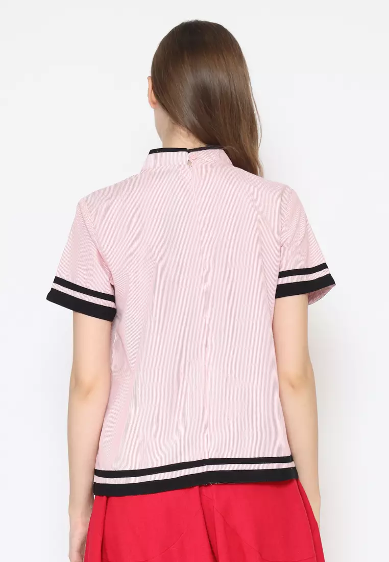 Blouse Batik Wanita - Bhatara Batik Alma - Atasan Batik Modern Lengan Pendek