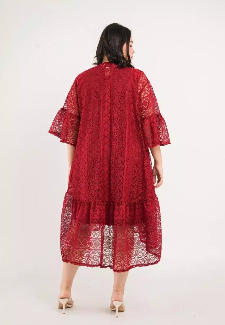 Plus Size Party Dress Aveline Red