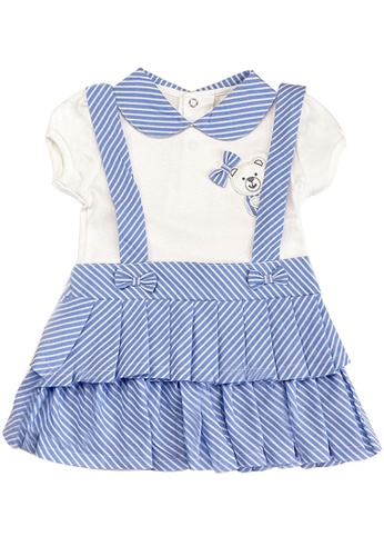 Toffyhouse blue Toffyhouse Hi There Little Bear! Pleated Suspender Dress C3972KA7928F47GS_1