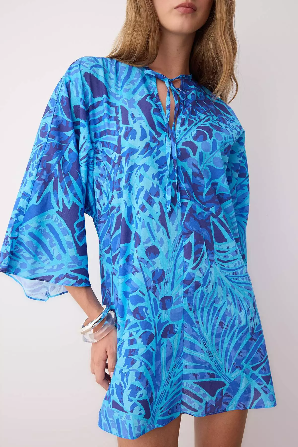 Batik Patterned Beach Dress