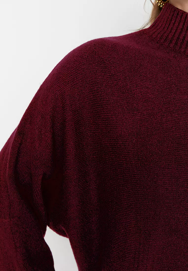 Soft Textured Wide Pattern Knitwear Sweater