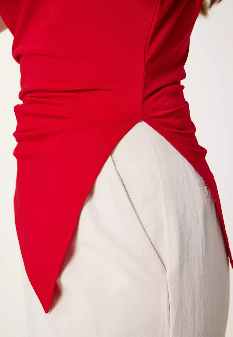Padded Asymmetrical Sandy Blouse