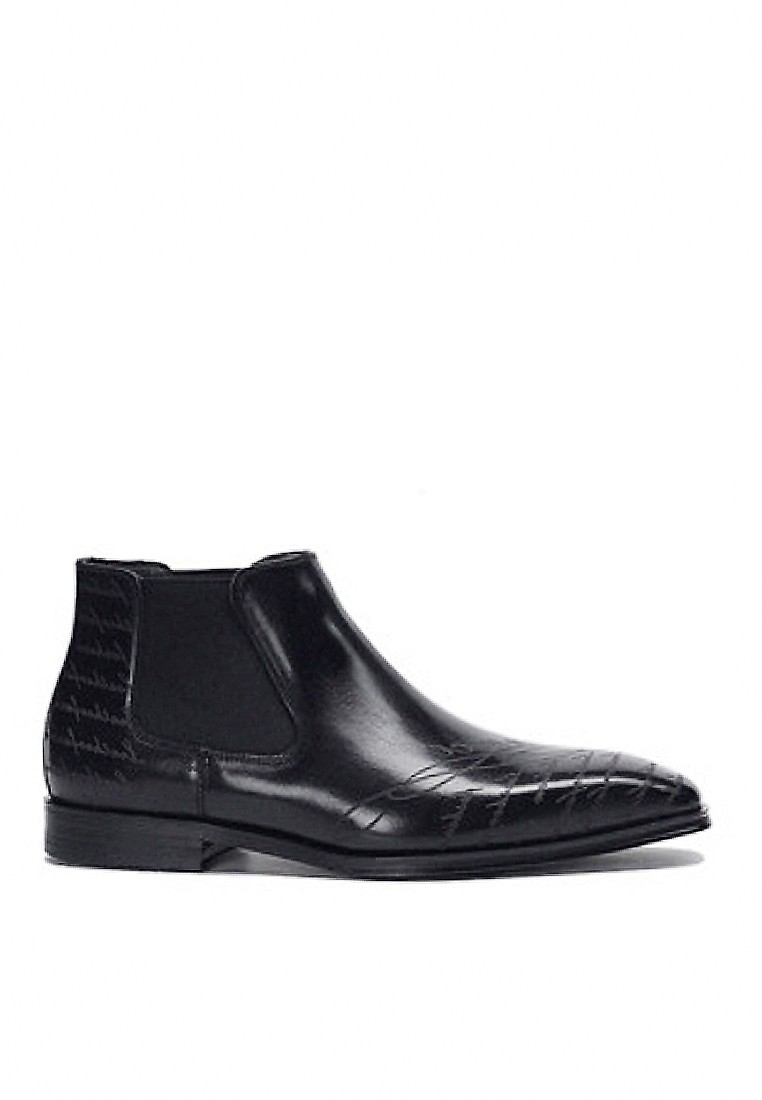 VANSA Vintage Leather Elastic Boots VSM-B28310