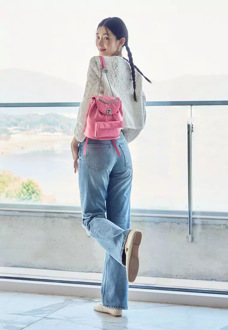 Coco R Quilting Backpack Pink SM