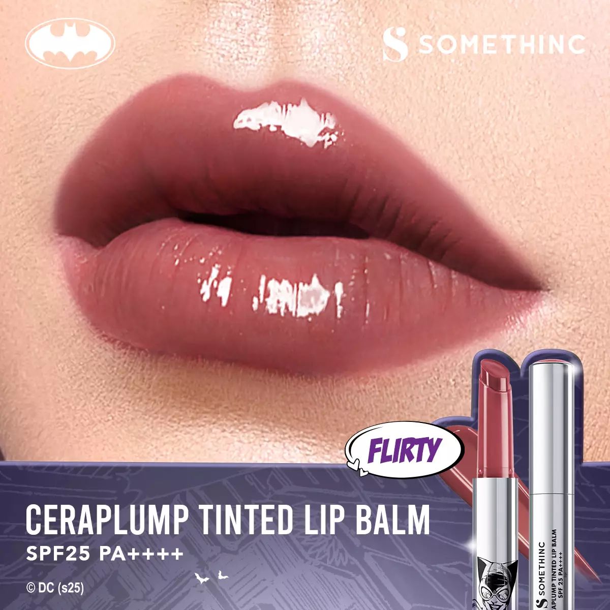 SOMETHINC Ceraplump Tinted Lip Balm SPF25 PA++++ - Flirty (Batman Edition)