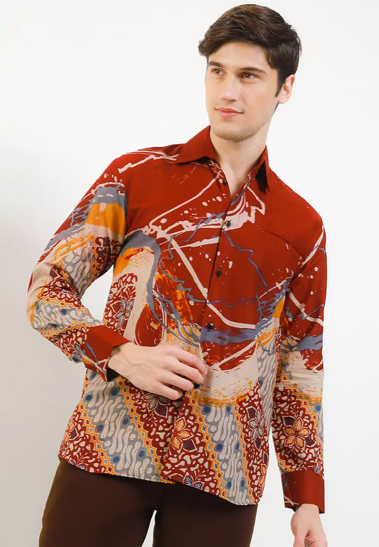Tyaga Kemeja Batik Premium Pria Casual Modern Lengan Panjang