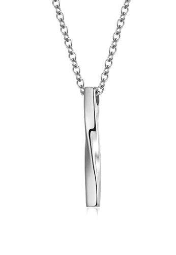 CELOVIS silver CELOVIS - Angus Vertical Twisted Engravable Bar Pendant Necklace in Silver D74EAAC368A16AGS_1
