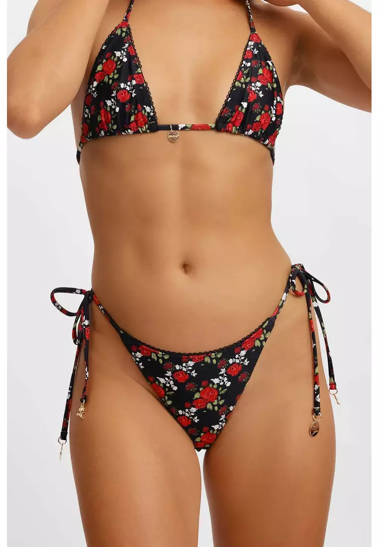 Dana Side-Ties Cheeky Bikini Bottoms / French Kiss