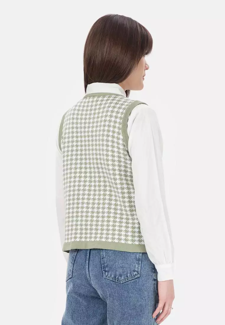 Hazel Vest Knit in Green