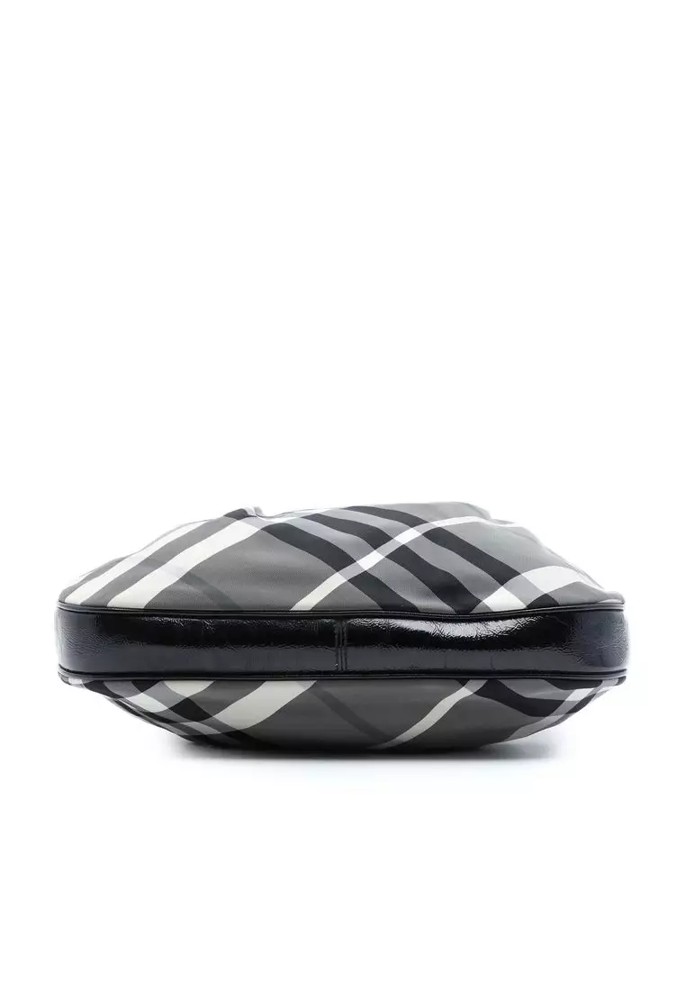 Pre-Loved Burberry Beat Check Nylon Brooklyn Hobo