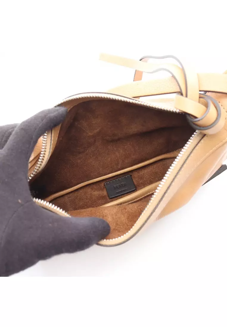 Pre-Loved Fendi Simply FENDY Simply fendi mini one shoulder bag leather beige