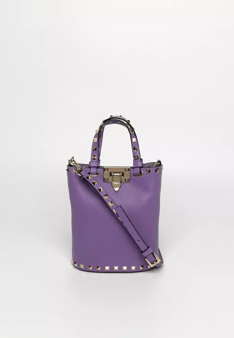 Valentino Rockstud Small Calfskin Top-Handle Tote Bag