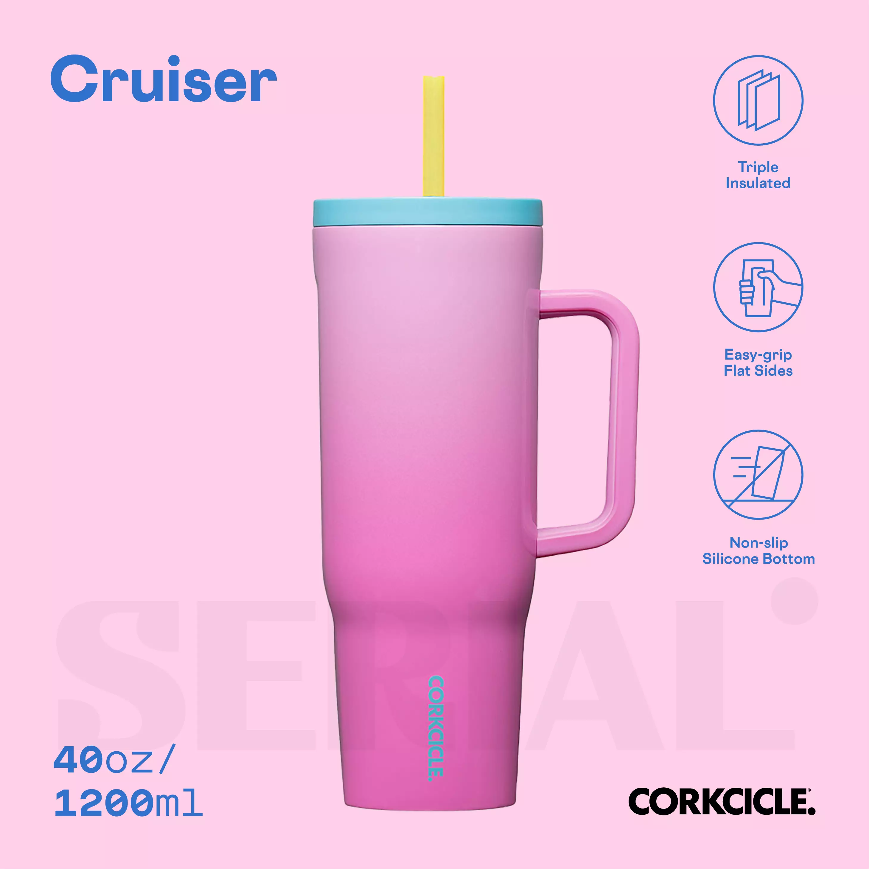 CORKCICLE Cruiser 40oz - Pink Pop
