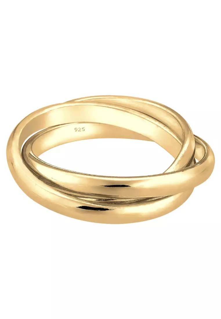 Ring Wrap Trio Basic Silver Gold Plated