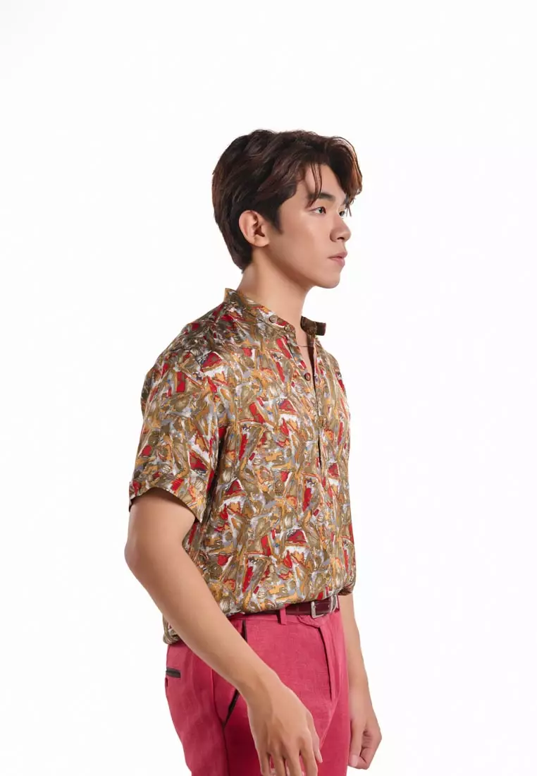 Men 's Mandarin Collar Shirt