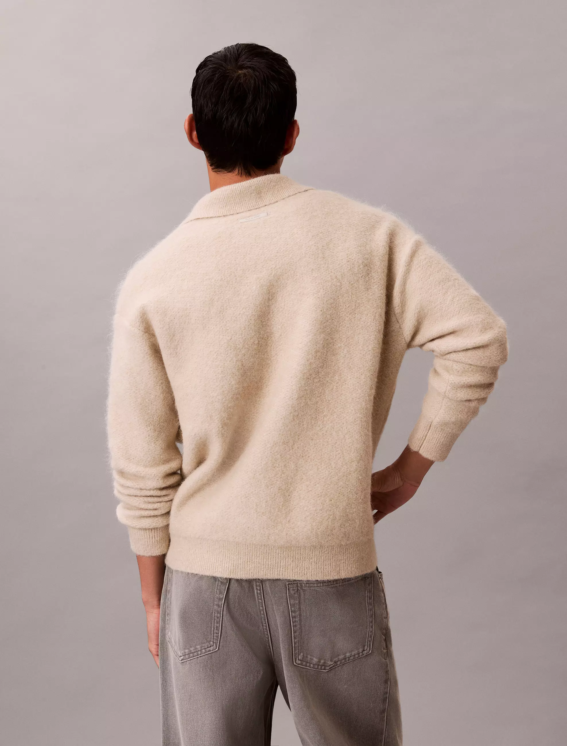 Calvin Klein - Brushed alpaca-blend open-neck sweater