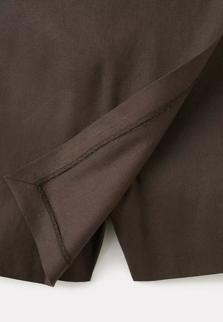 Linen-Blend Skort