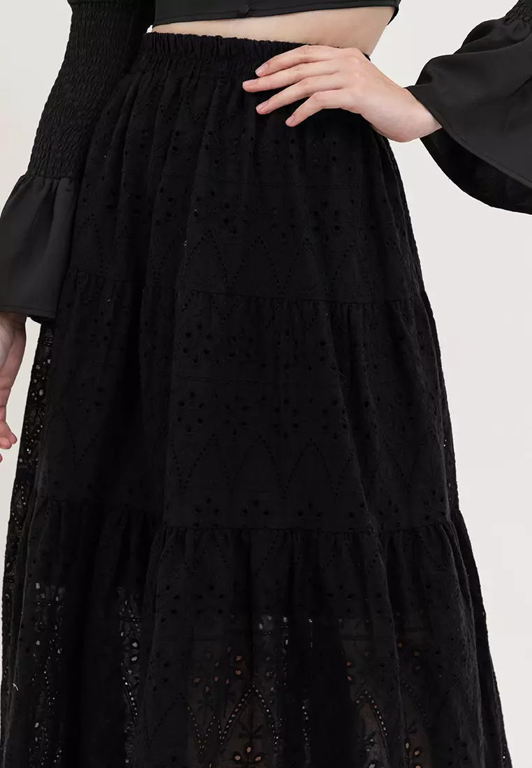 Ella Eyelet Long Skirt