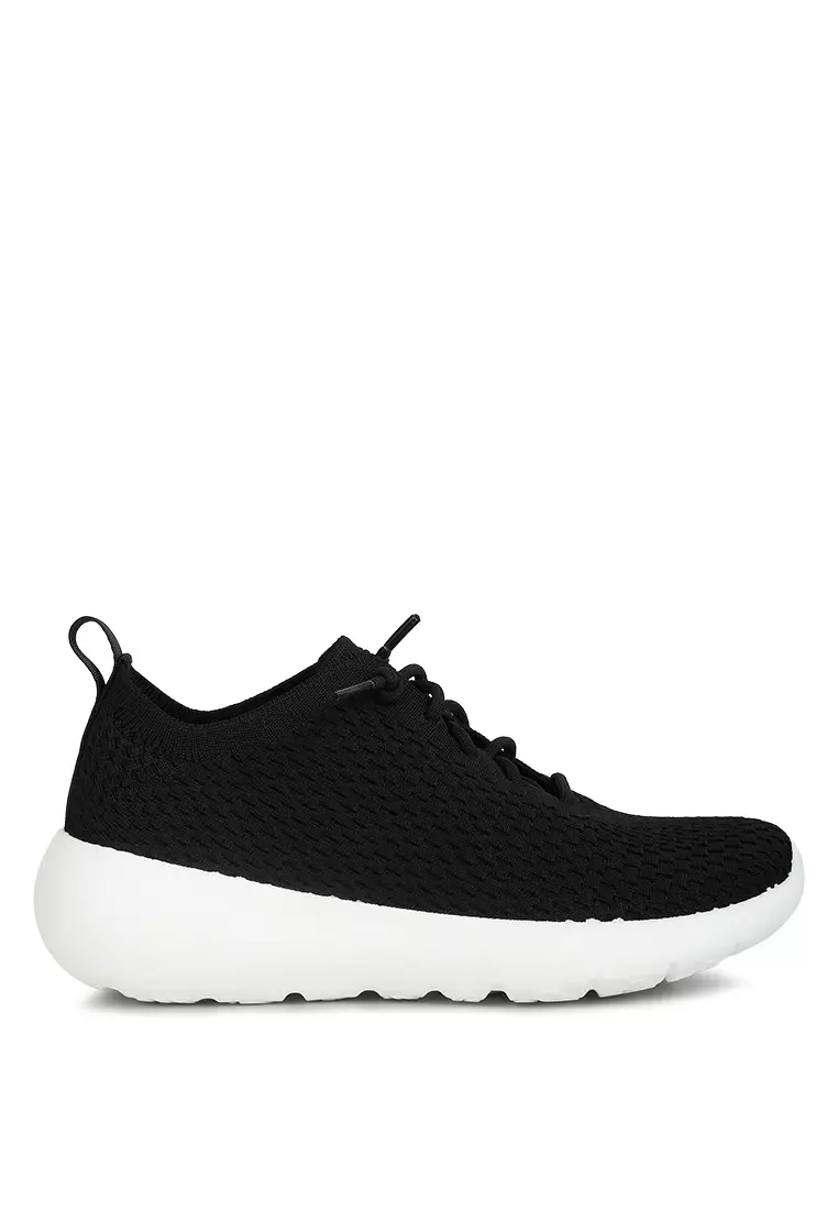 Black Lace Up Sporty Shoes