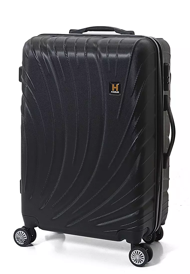 Austin Koper Unisex Size 24 Inch Large Compartment Suitcase Tas Travel Number Code Lock Material Fiber ABS ORIGINAL - Black