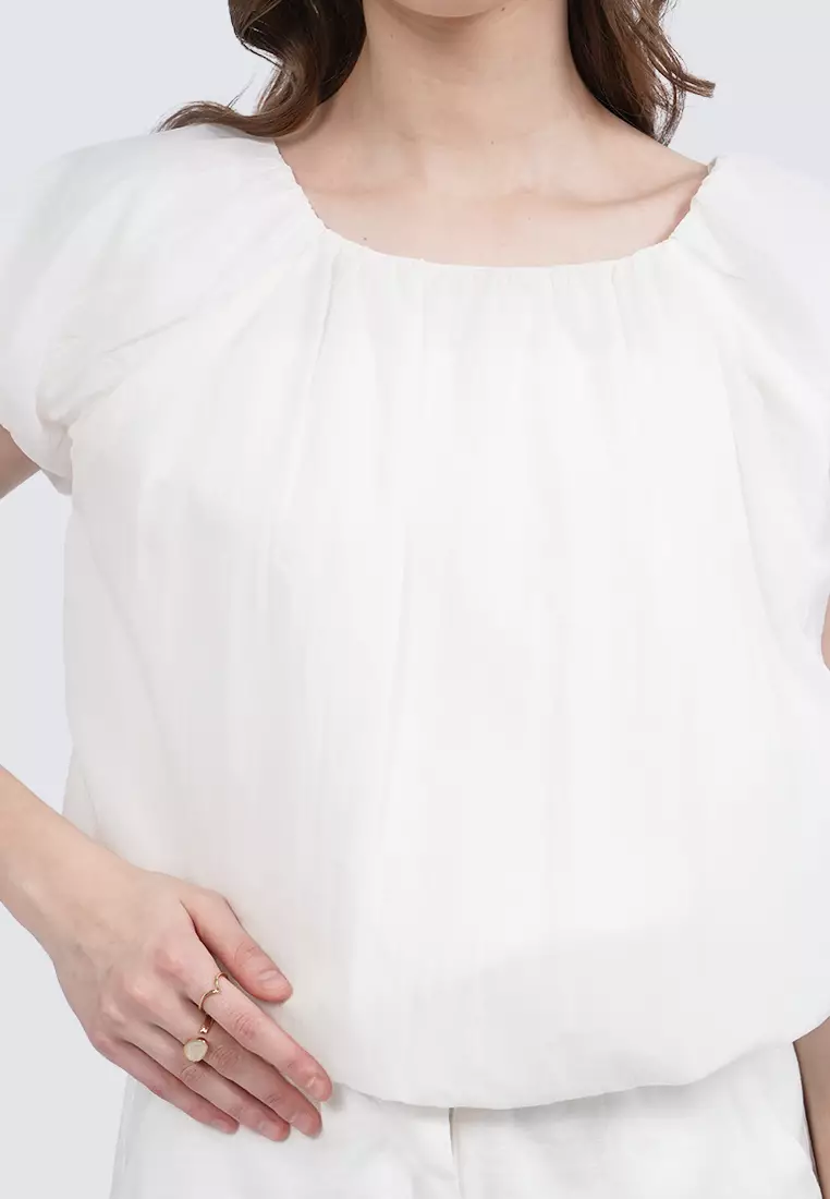 Short Sleeves Balloon Top OFF WHITE