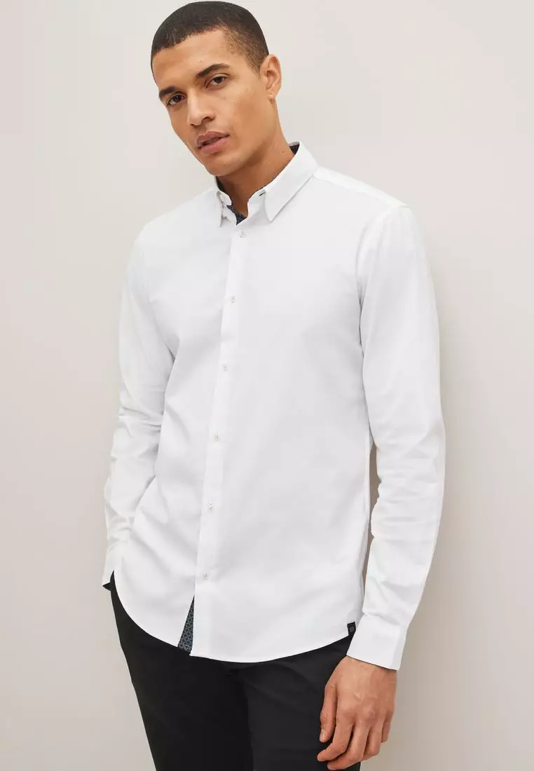 Next slim fit oxford best sale shirt