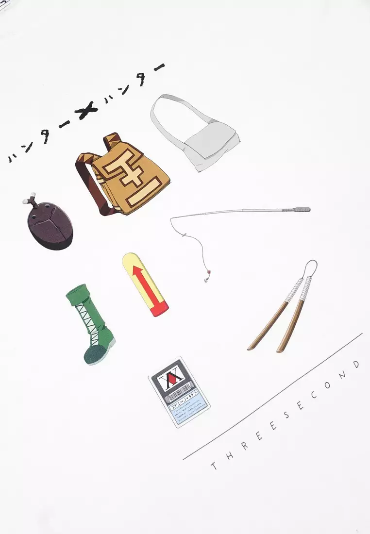 3Second x HunterxHunter T-Shirt Short Sleeve Relaxed Fit Cotton Kortopi 171225