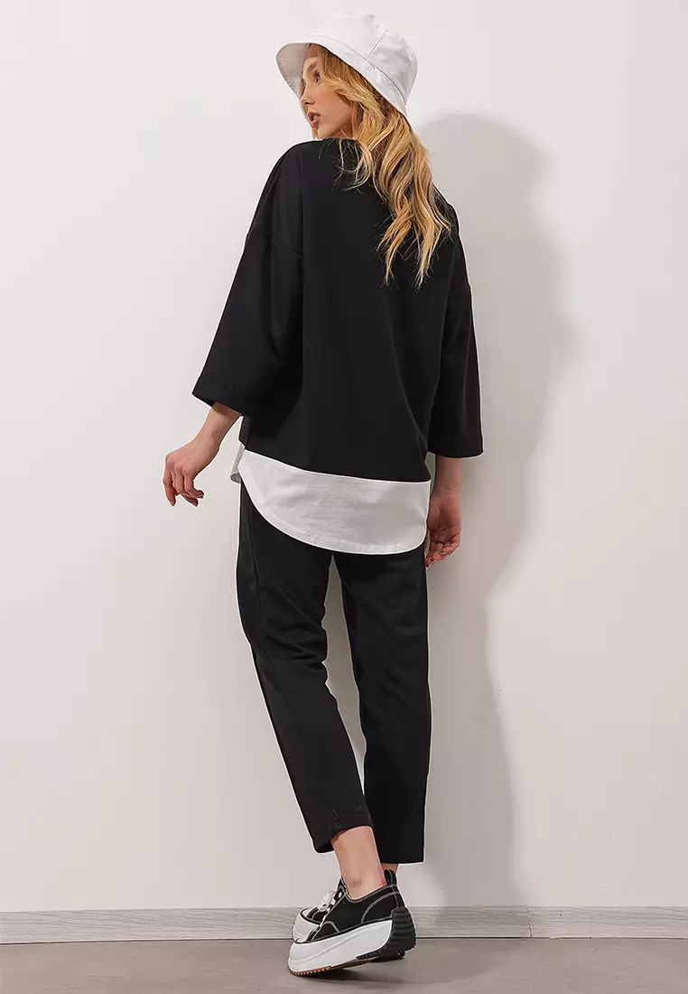 Layered T-Shirt with Pants Set